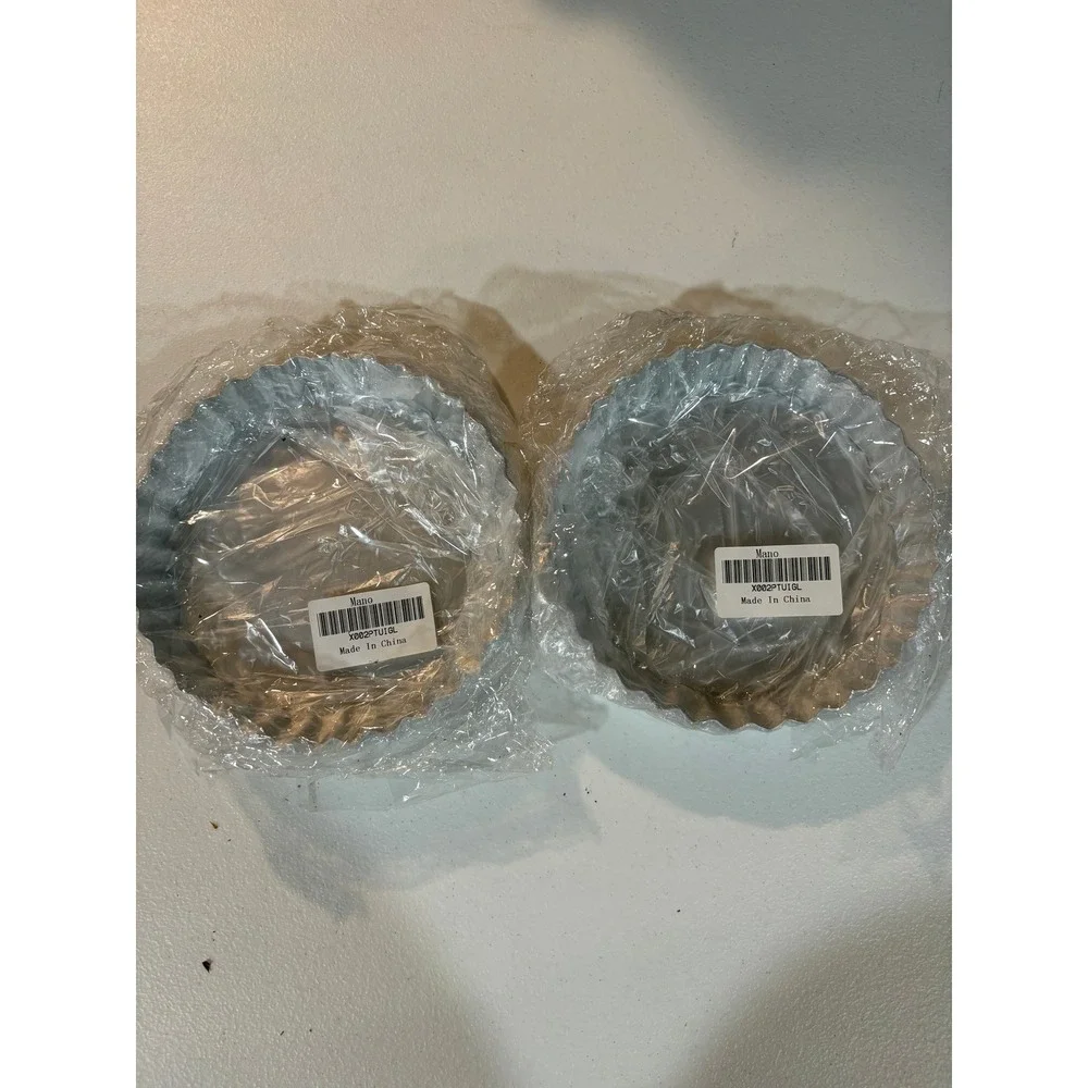 Beasea 6 Inch‎ Tart Pan 4pcs Small Pie Pans Removable Bottom Non Stick Silver